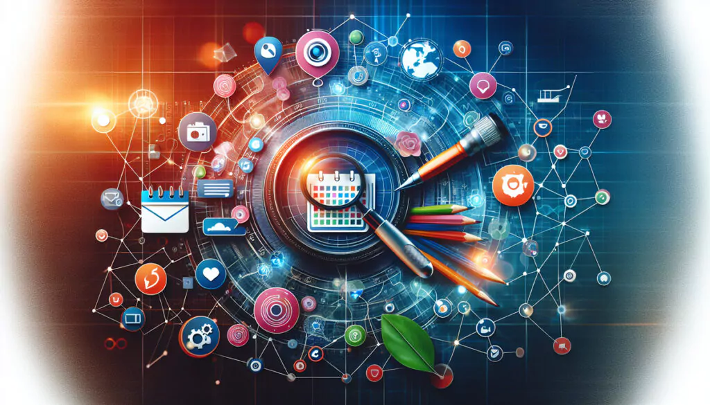 Eine grafische Darstellung der Elemente eines erfolgreichen Social-Media-Redaktionsplans.