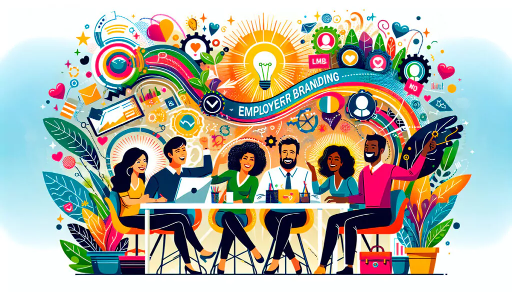 Eine kreative Darstellung von Employer-Branding und seinen Elementen.